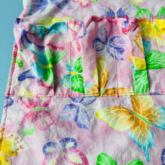 Vintage 1980s Children's Apron Pretend Play Cooking Apron Butterfly Sparkle - Picture 3 of 6